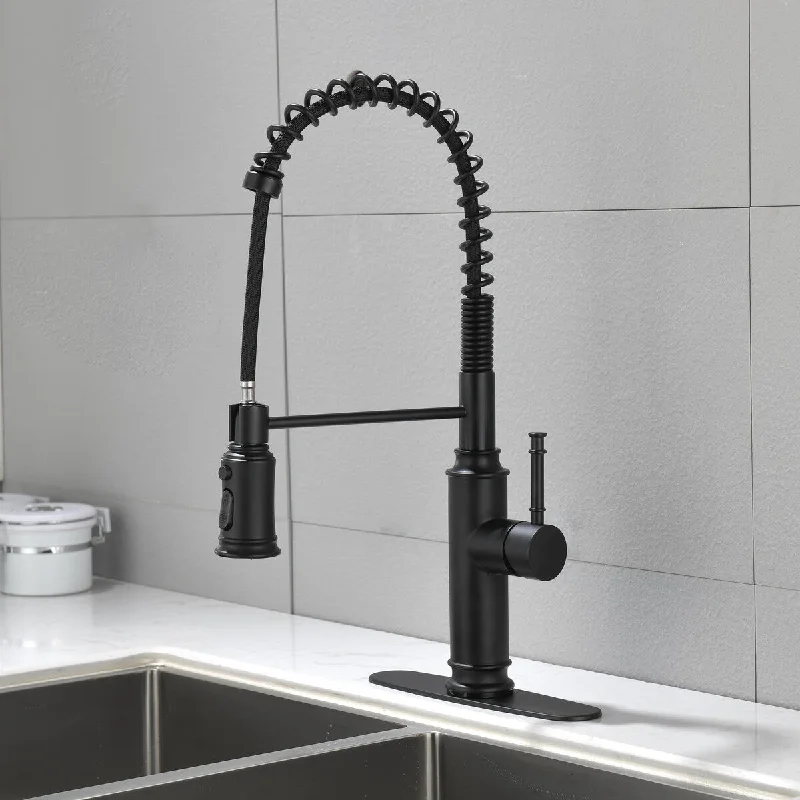 Commercial Single Lever Pull Down Sprayer Spring Kitchen Sink Faucet