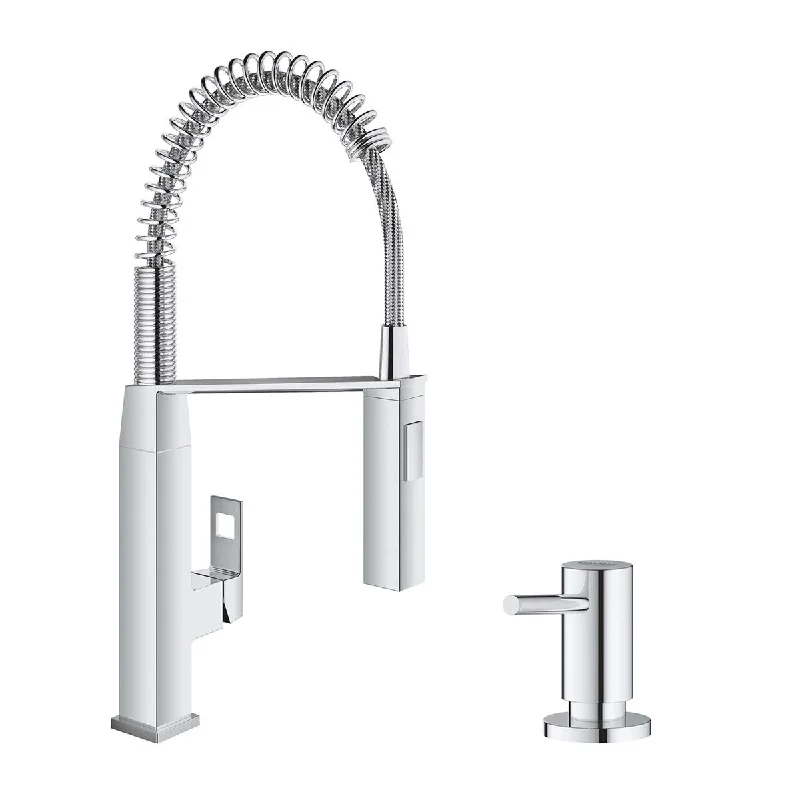 Eurocube Kitchen Faucet with Soap Dispenser - 9.18" x 4.75" x 21.56" - 9.18" x 4.75" x 21.56"