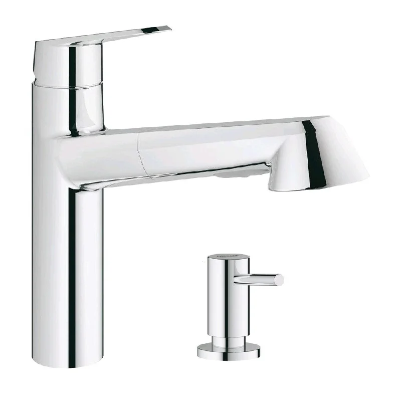 Grohe Eurodisc Cosmopolitan Pull-Out Kitchen Faucet with Soap Dispenser