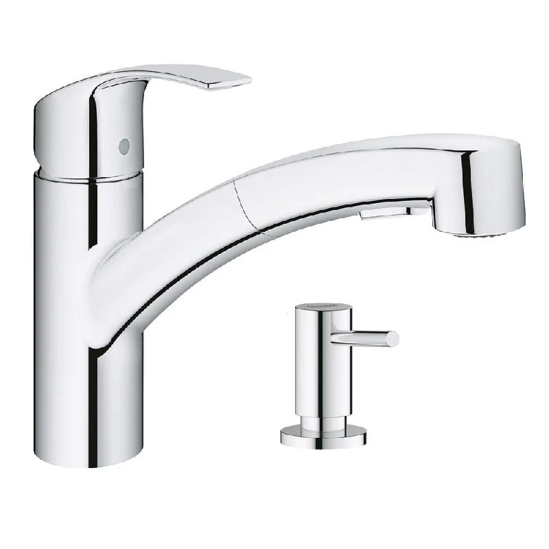 Grohe Eurosmart Pull-Out Kitchen Faucet with Soap Dispenser