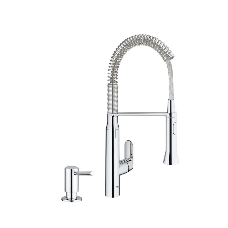 Grohe K7 Semi-Pro Medium with Foot Control Kitchen Faucet with Soap Dispenser