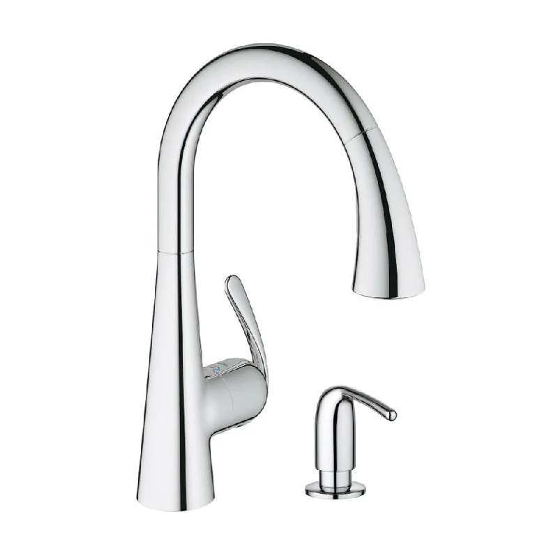 Grohe LadyLux3 Cafe Dual Spray Pull-Down Kitchen Faucet with Soap Dispenser