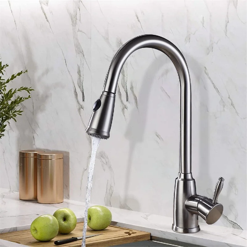 GZMR Single Handle High Arc Pull out Kitchen Faucet