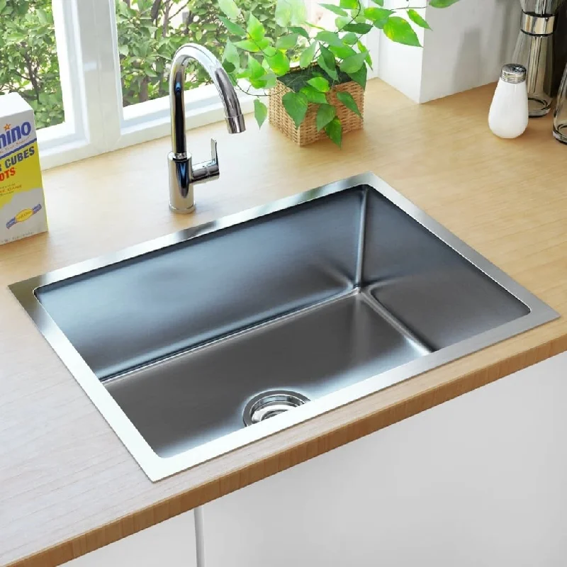 Handmade Kitchen Sink with Strainer Stainless Steel