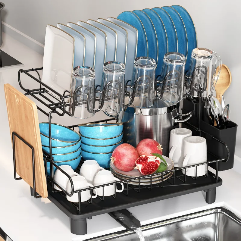 JASIWAY 2 Tier Kitchen Stainless Steel Dish Rack