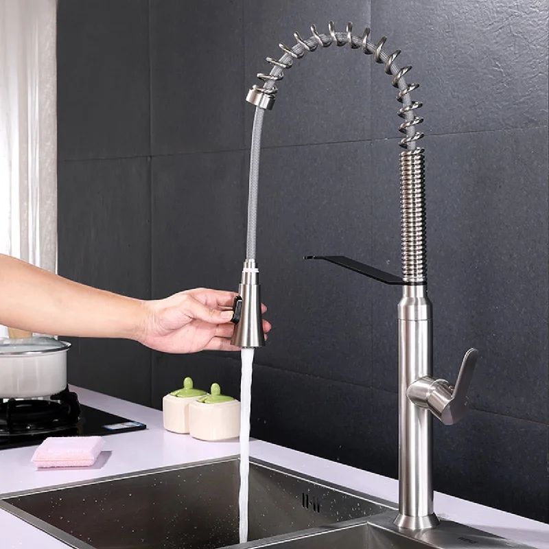 Kitchen Faucet, Commercial Solid Single Handle, Silver