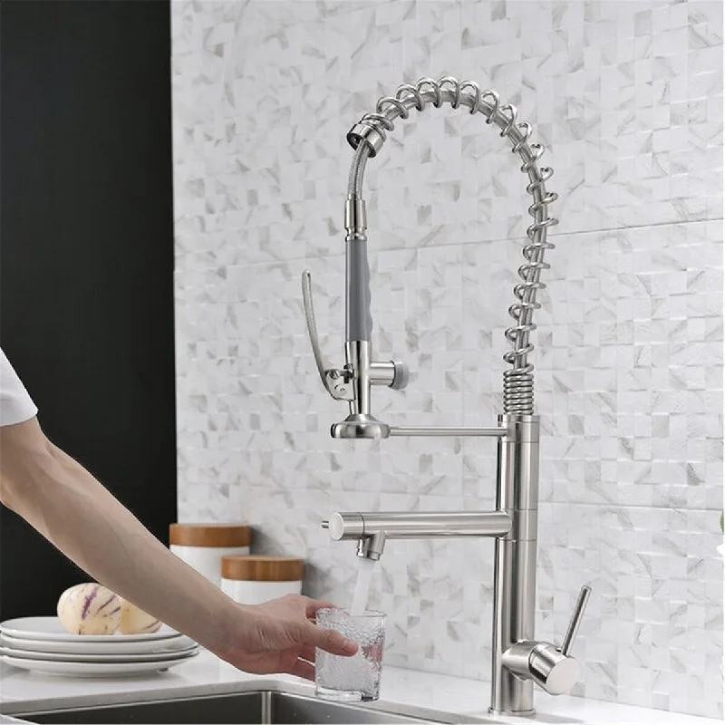 Kitchen Faucet w/ Pull Down Sprayer, Single Handle Kitchen Sink Faucet