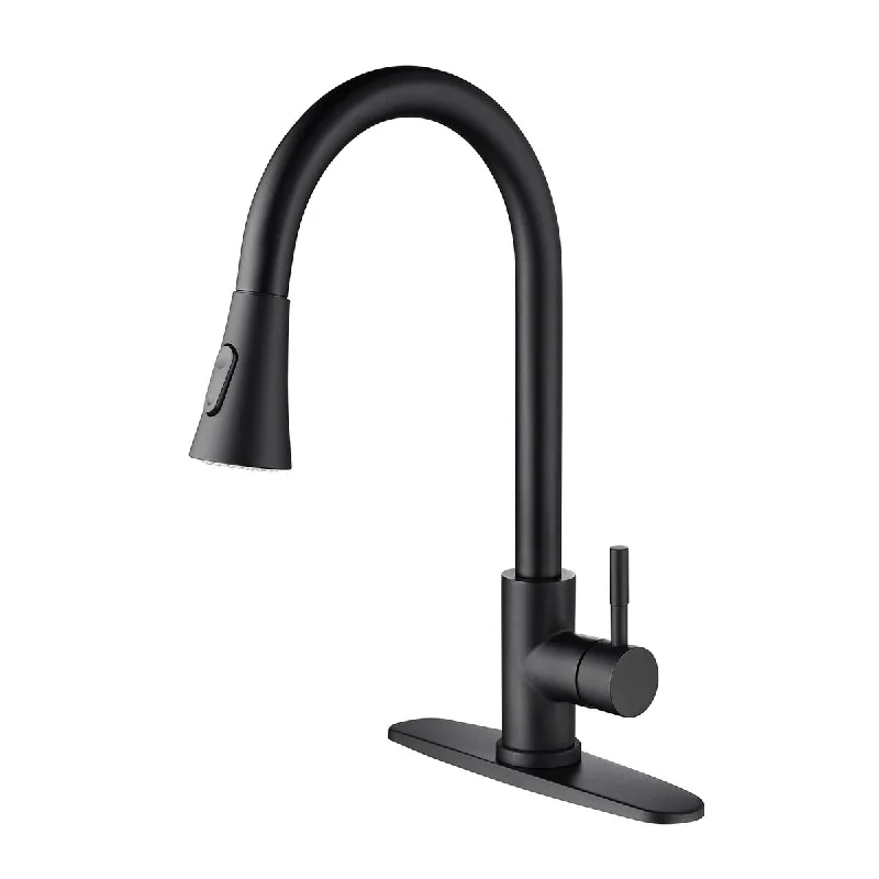 Kitchen Faucet with Pull Out Spraye Modern Brass Pot Filler Two-Attachment Wall Mount