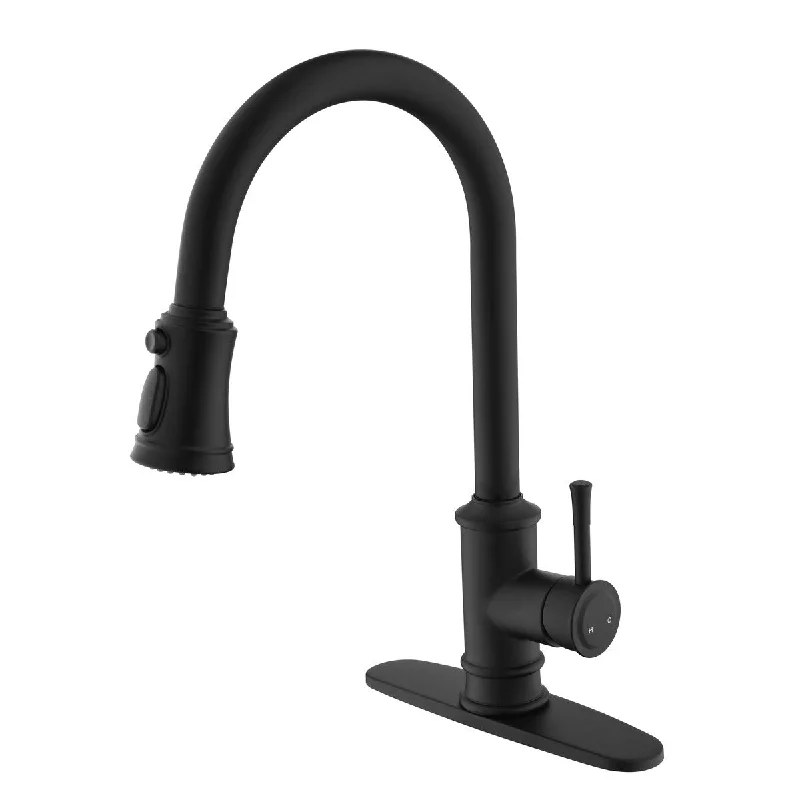 Kitchen Faucet with Pull Out Spraye Modern Brass Pot Filler Two-Attachment Wall Mount