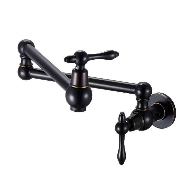 Lipscomb Pot Filler Wall Mounted Two Handle Kitchen Sink Faucet