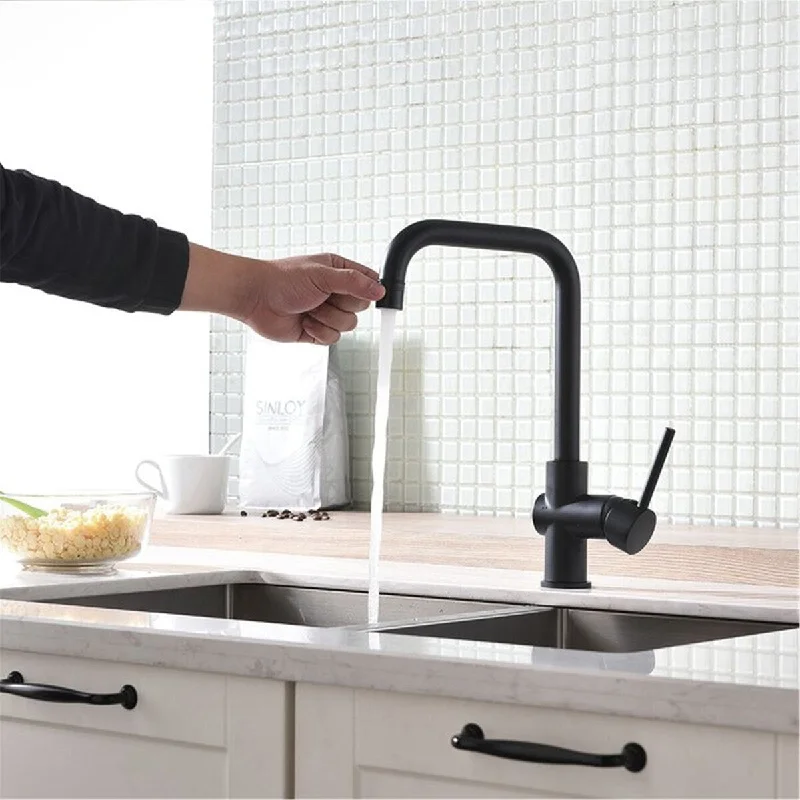 MatteBlack Kitchen Sink Faucet Single Handle Commercial Kitchen Faucet