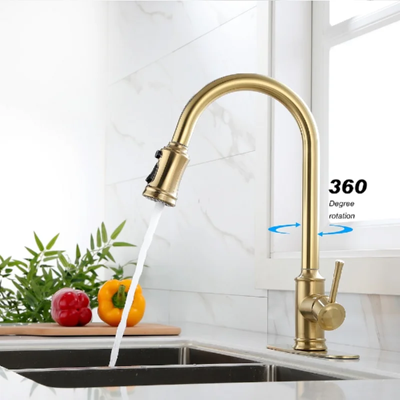 Modern touch kitchen faucet with pulldown spray