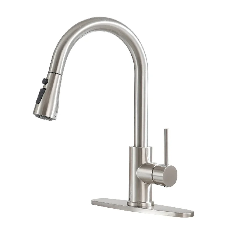 Mondawe Kitchen Faucet with Pull Down, 1.8 GPM Single Handle Kitchen Sink Faucet