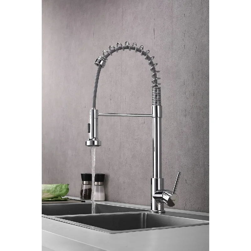 Pull-down 360 Degrees Kitchen Faucet with Brush Nickel - 19.09*6