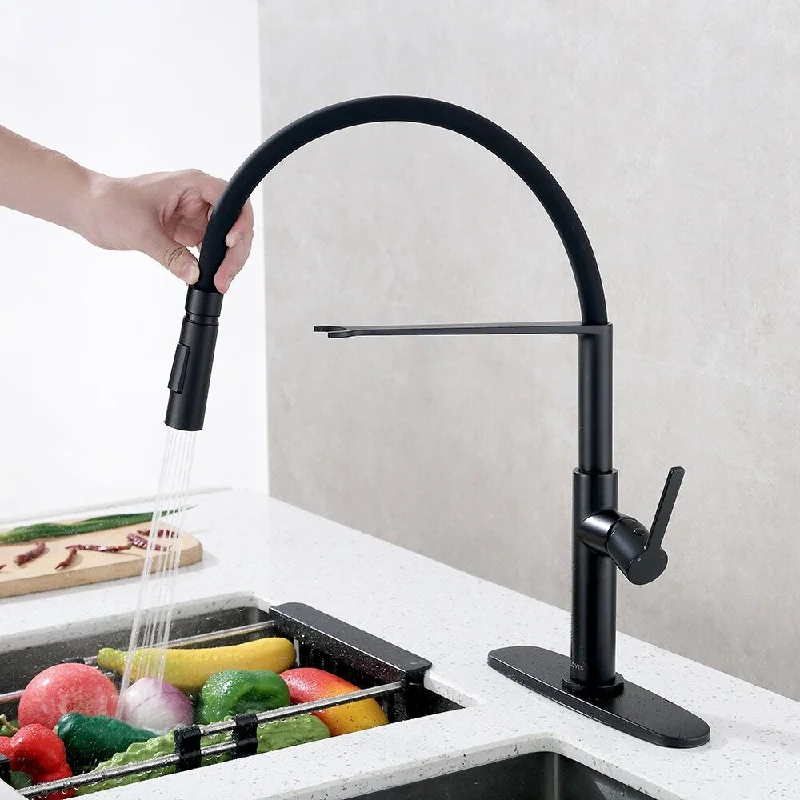 Pull Down Kitchen Faucet Single Handle Black Kitchen Sink Faucet