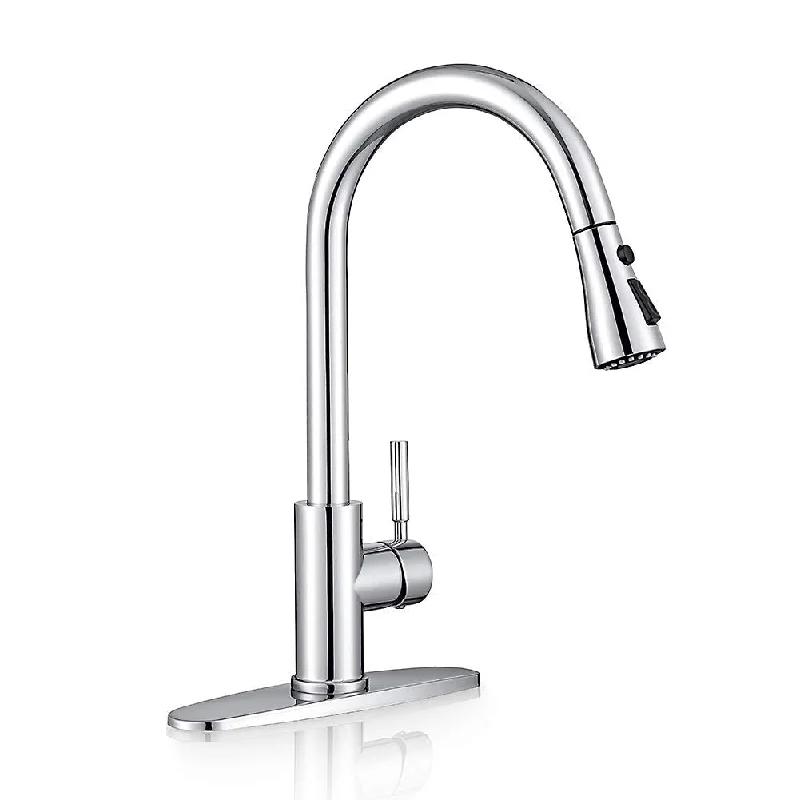 Pull Down Kitchen Faucet with Sprayer Low Lead Commercial Modern Kitchen Faucet Single Handle 1 or 3 Hole Kitchen Sink Faucet