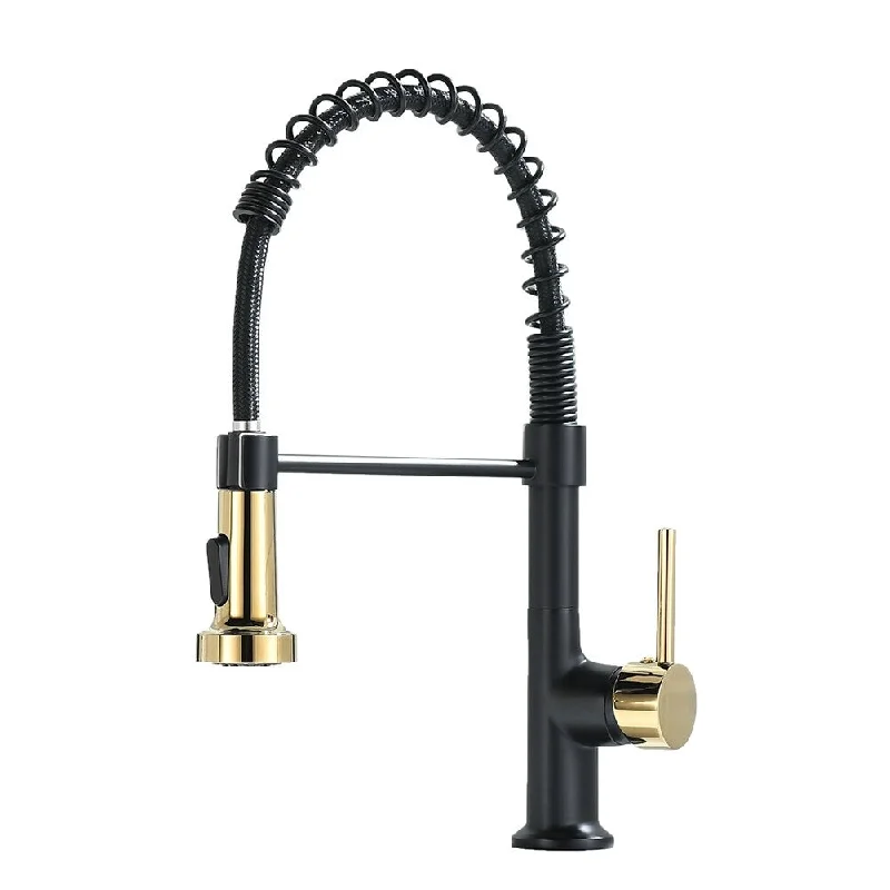 Pull Down Sprayer Spring Single Handle Kitchen Faucets - 7.2"x5.3"x5.3"