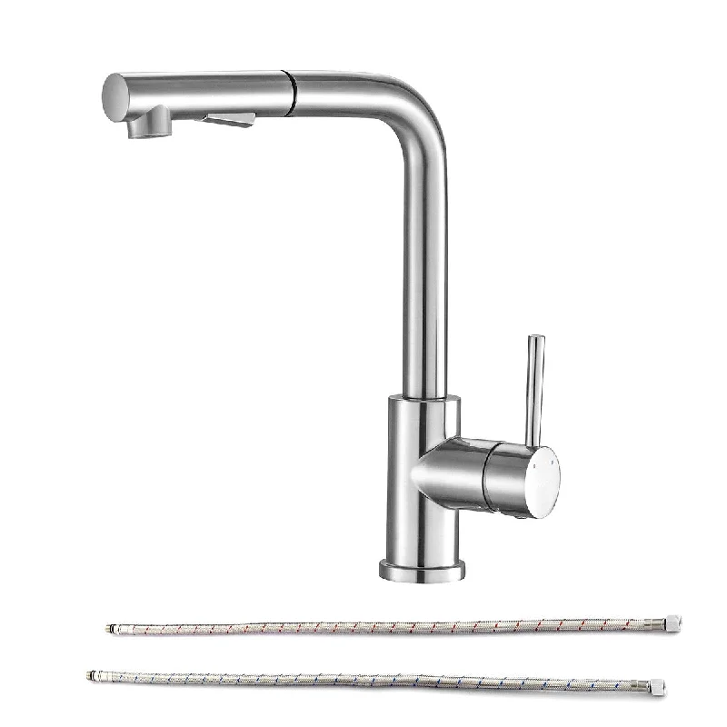 Pull-Out Single Hole Single Handle Stainless Steel Kitchen Sink Faucet