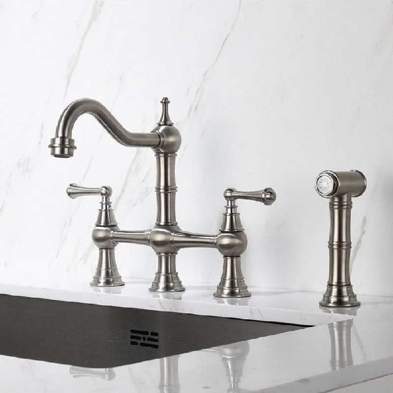 Pullout side spray twohandle kitchen faucet