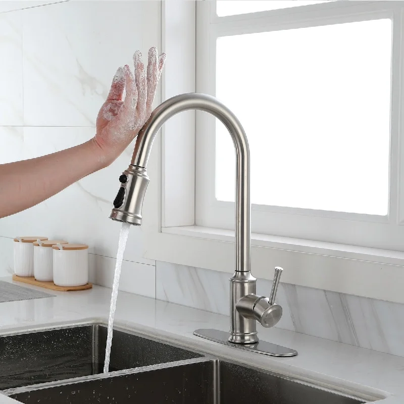 Retro touch kitchen faucet with pulldown spray