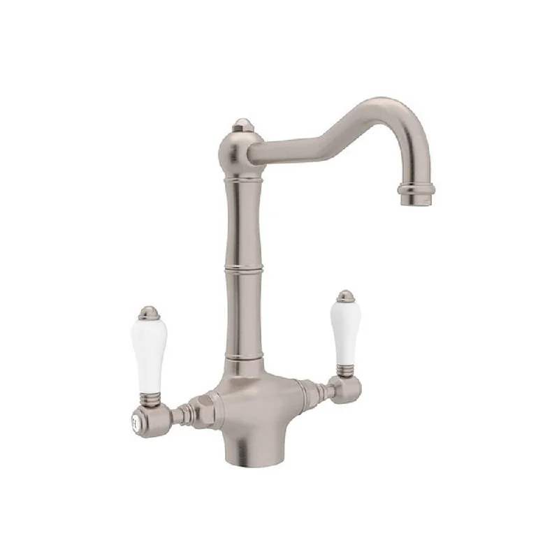 Rohl A1679LPSTN-2 Italian Kitchen Acqui Kitchen Faucet With Double-Lever Handle