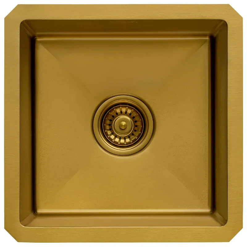 Ruvati 15-inch Matte Gold Stainless Steel Undermount 16 Gauge Kitchen Sink - RVH7015GG