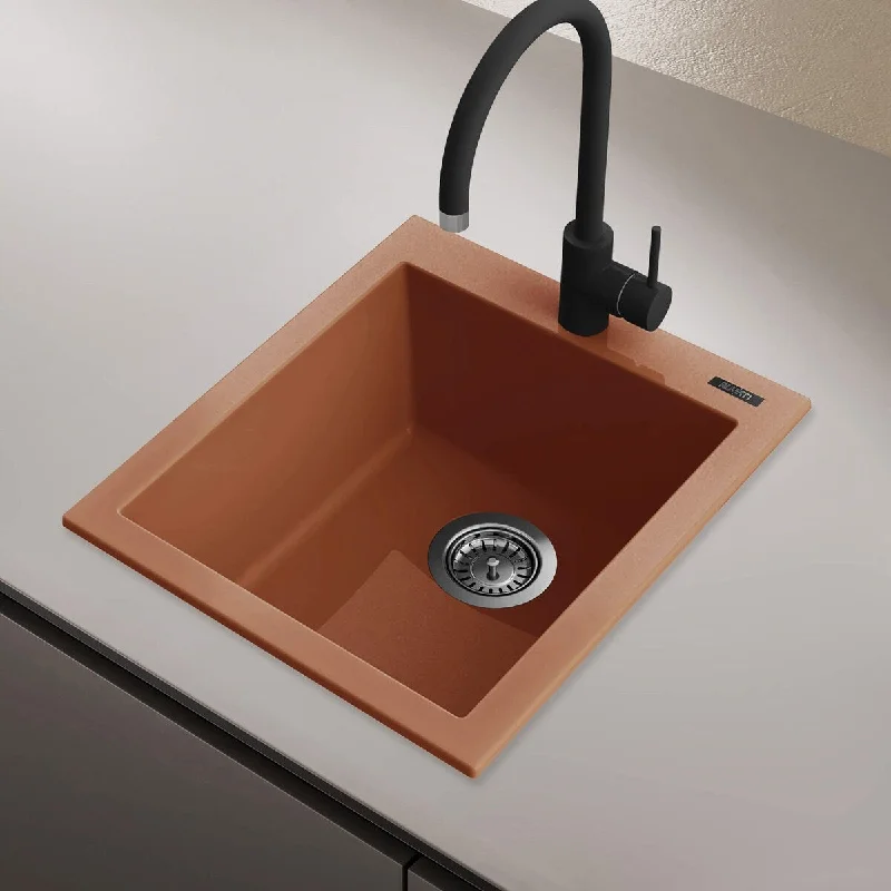 Ruvati 16 x 20 inch epiGranite Drop-in Granite Composite Kitchen Sink - Clay - RVG1016TC