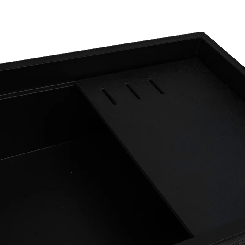 Ruvati 18 x 34 inch Granite Composite Workstation Kitchen Sink Dual Mount - Black - RVG1650BK