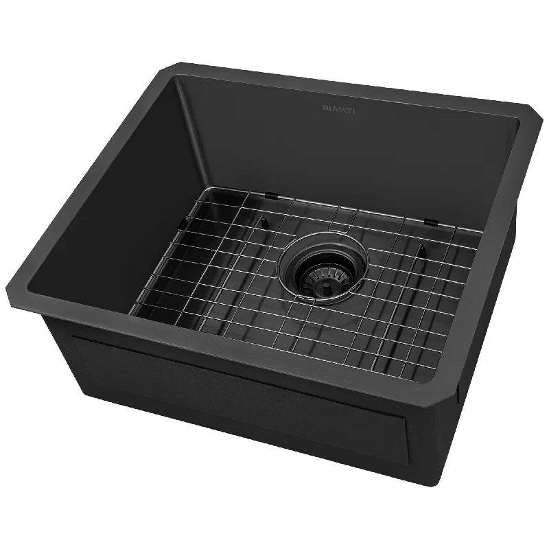 Ruvati 21-inch Gunmetal Black Stainless Steel Undermount Bar Prep Kitchen Sink - RVH7121BL