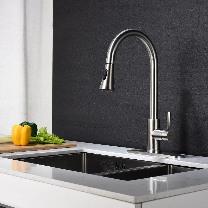 Simple spray head pullout kitchen faucet