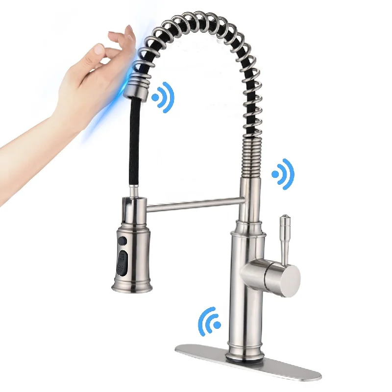 Simple touch kitchen faucet with pulldown spray