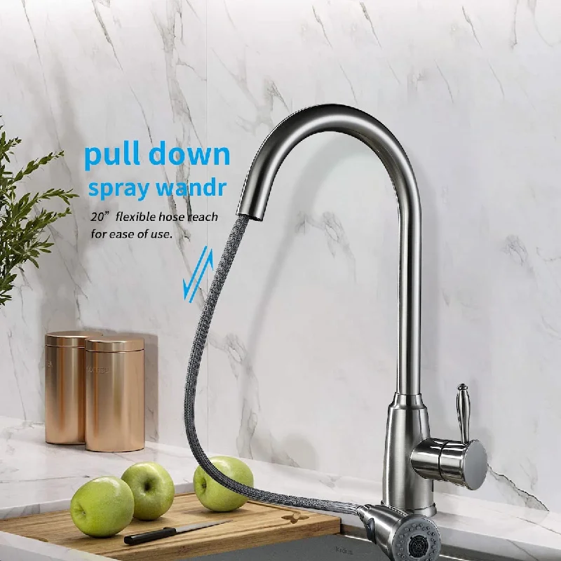 Single Handle High Arc Pull out Kitchen Faucet