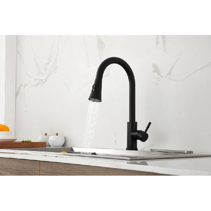 Single Handle High Pull Out Kitchen Faucet - 10.23*2.75*25.19