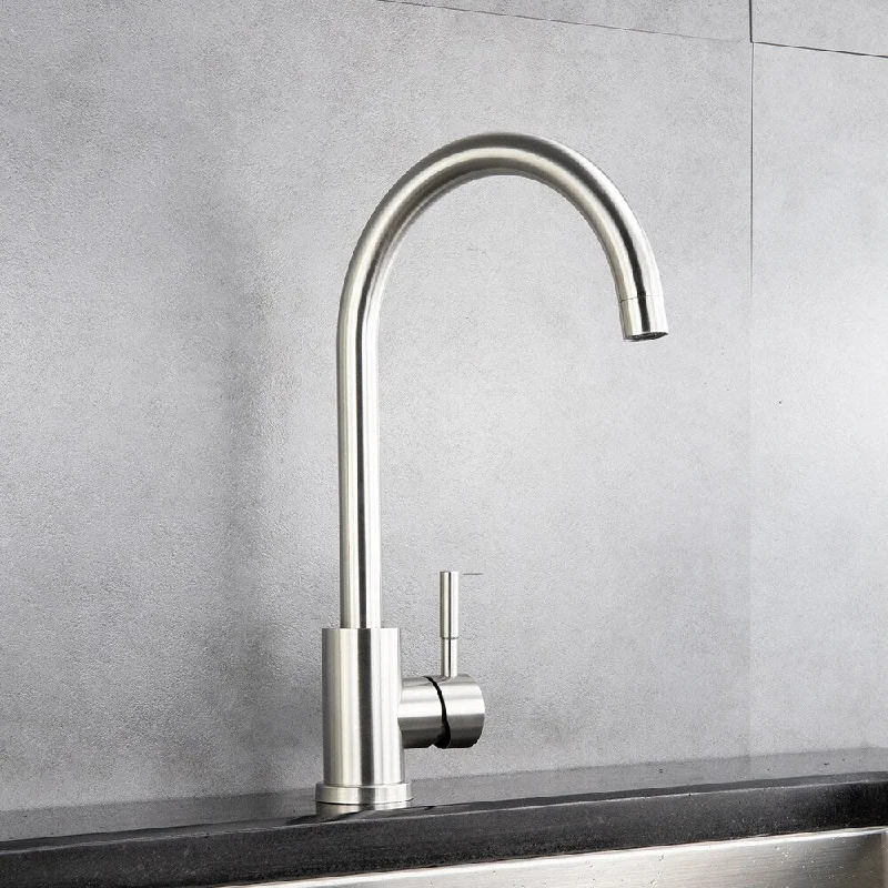 Single Handle Kitchen Faucet in Brushed Nickel Finish