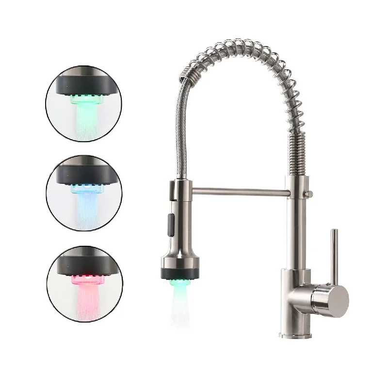 Single Handle Pull-down Brushed Kitchen Faucet - 6.8*4.7*17.1