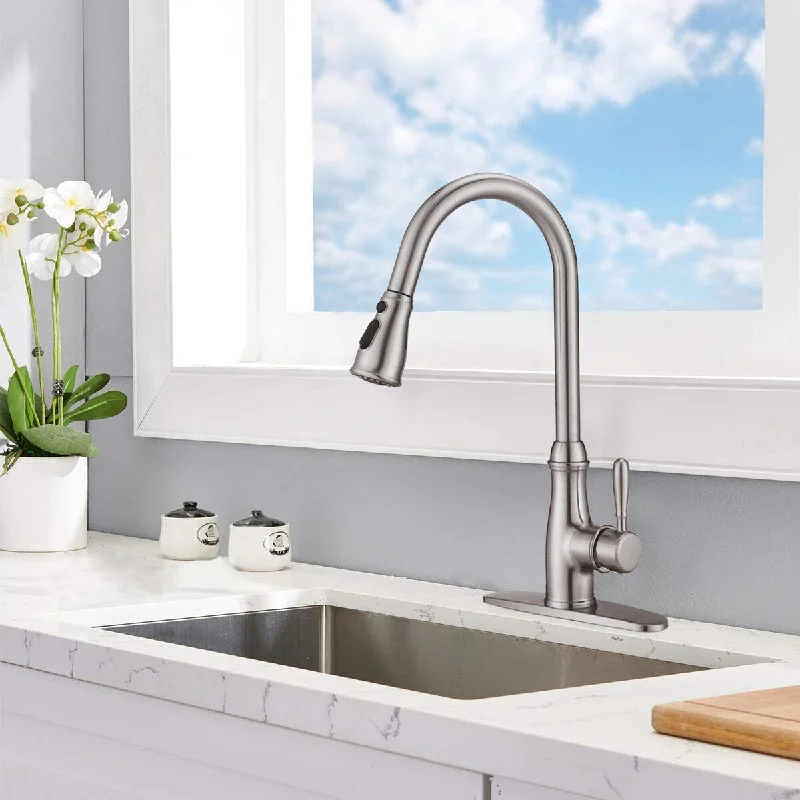 Single Handle Zinc Alloy Finish Kitchen Sink Faucet - 9.06*10.71*18.94