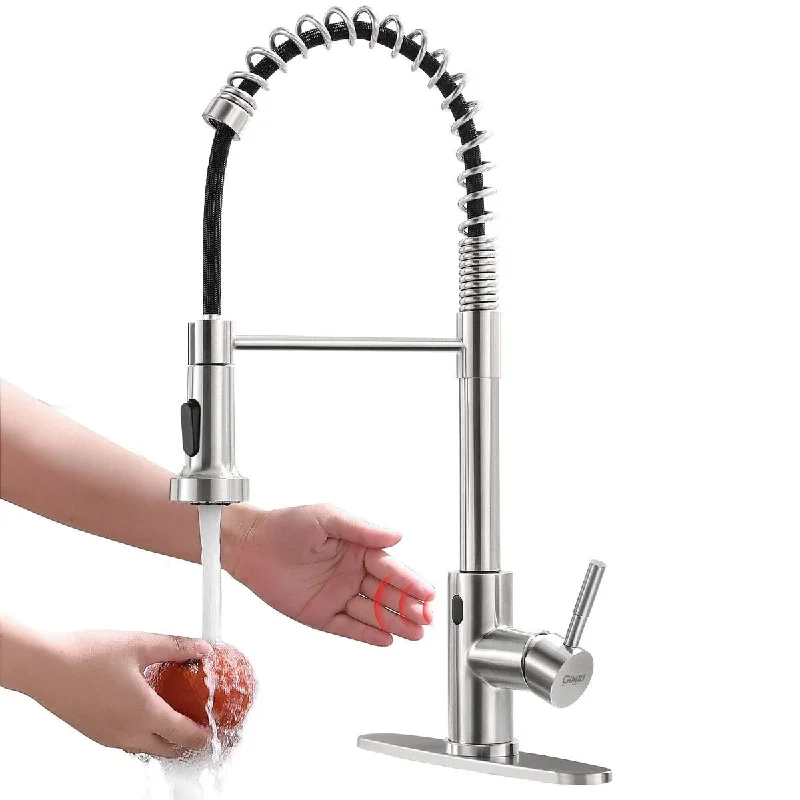 Touchless Kitchen Faucet with Pull Down Sprayer Motion Sensor Smart Activated Hands Free Single Handle Kitchen Sink Faucet