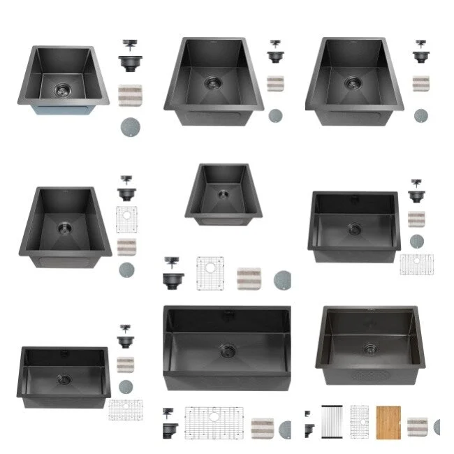 Undermount Stainless Steel Kitchen Sink -Black-Single Bowl