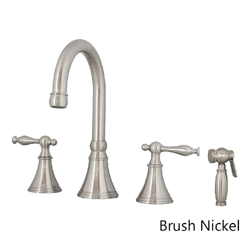 Virtu USA Poseidon PSK-1101 Widespread Kitchen Faucet in Brush Nickel