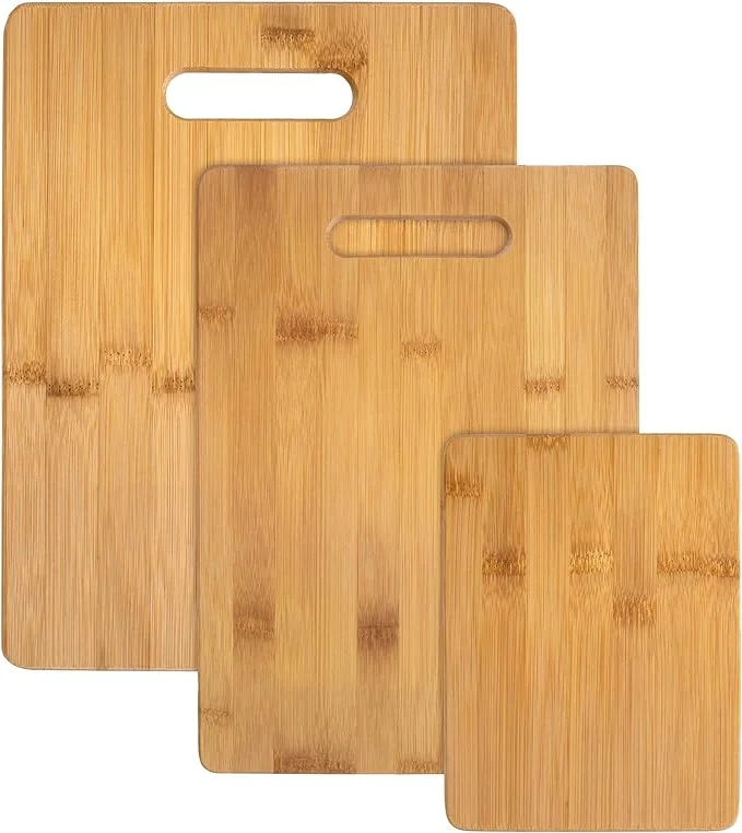 3-Piece Bamboo Cutting Board Set – Assorted Sizes for Kitchen