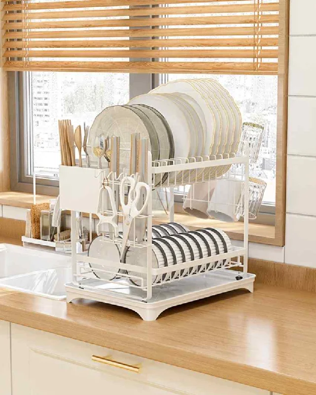 Attractive Metal Double Layer Dish Rack | 21 x 11 x 15 inches