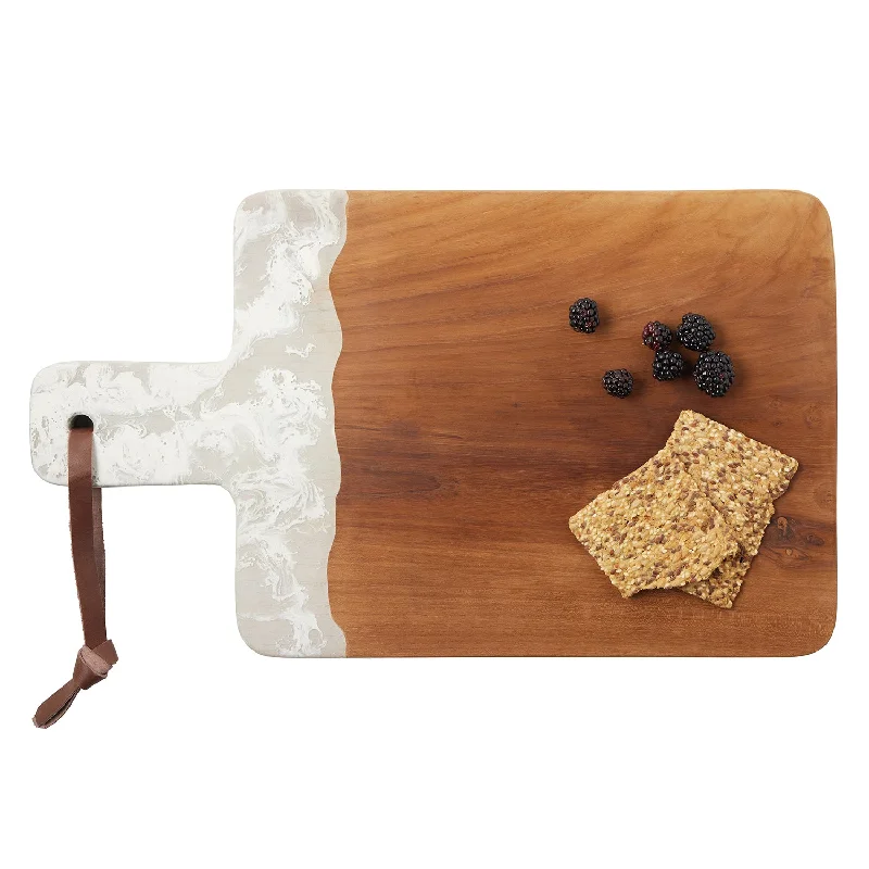 Austin Swirled Resin Serving Board (White)