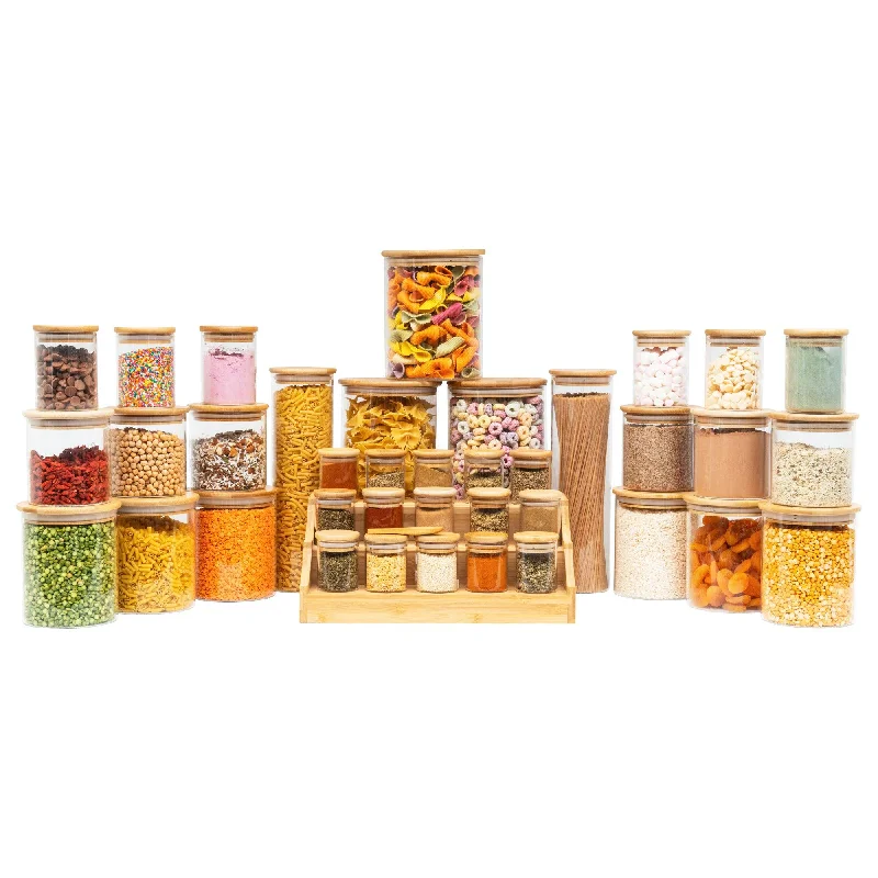 Bamboo Glass Deluxe Pantry Container Pack