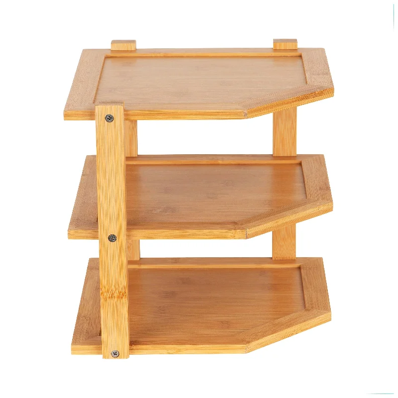 Bamboo Three Tier Corner Shelf