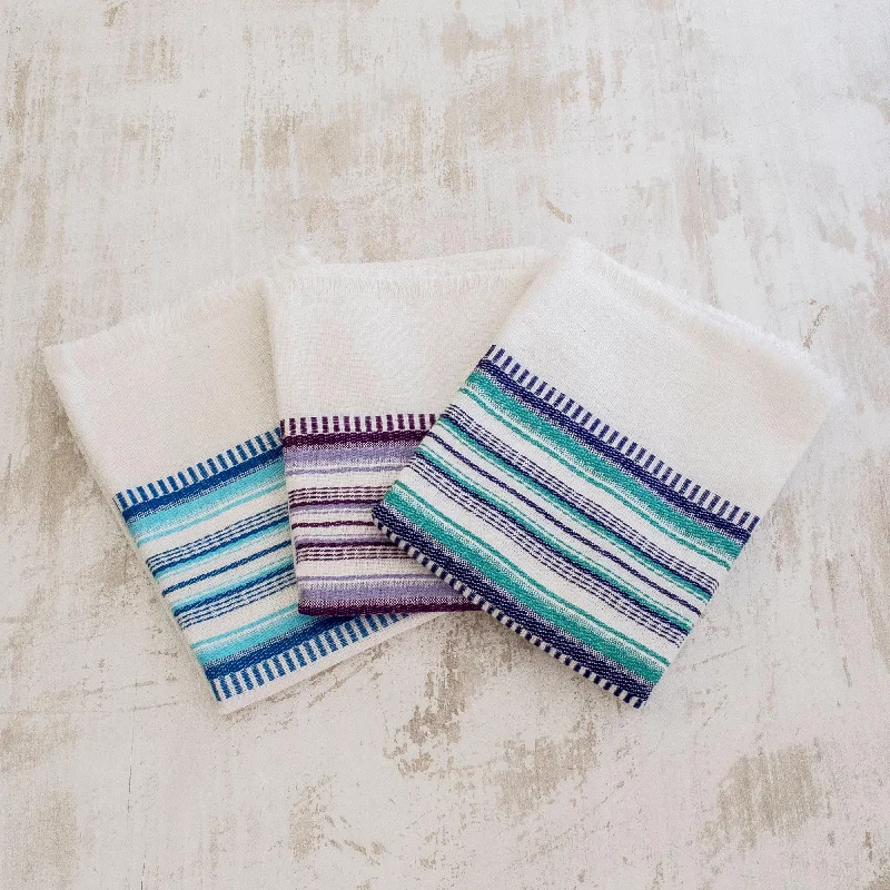 Berry Colors Set of 3 Handwoven Guatemalan Cotton Dish Towels