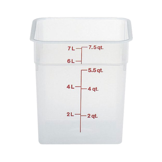 Cambro 8SFSPP190 CamSquare Storage Container, Translucent, 8 qt.