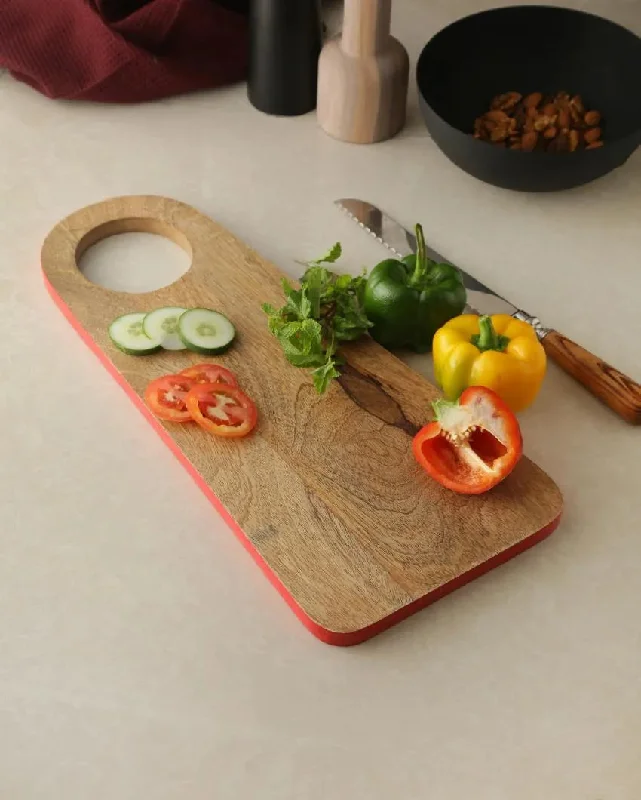 Colored Rim Wooden Chopping Board