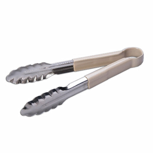 Culinary Essentials 859303 Coated Utility Tongs, Tan, 9"