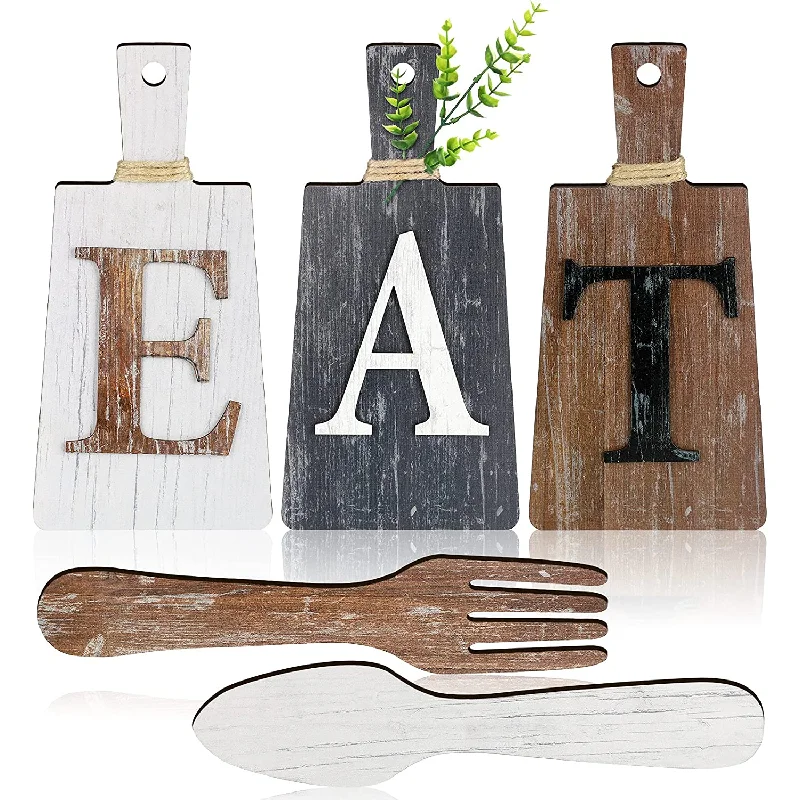 Cutting Board Eat Sign Set Hanging Art