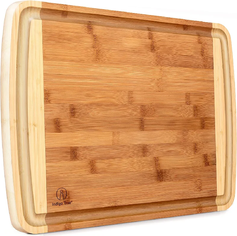 Extra Large Bamboo Cutting Board for Kitchen with Juice Groove - 17.5 x 13.5 x 0.75 inch